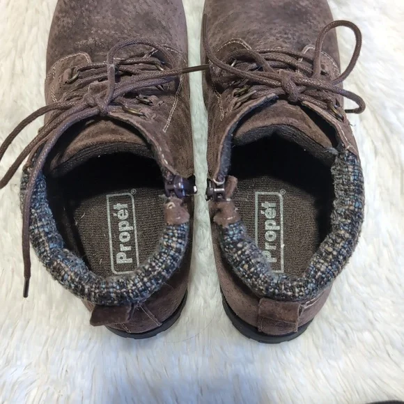 Propet Delaney Brown Suede Leather Lace Up Boots Size 6.5 Wide - Picture 10 of 12